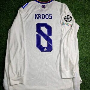 Kroos Real Madrid 2021 2022 UEFA FINAL Long Sleeve Soccer Jersey XL